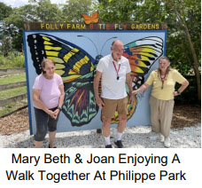 mary beth and joan walk at Philippe Estate Mary Beth and Joan walking at Philippe Park