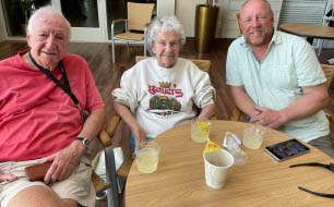 janet and husband at Aravilla Clearwater Janet with her husband and son enjoying happy hour and music